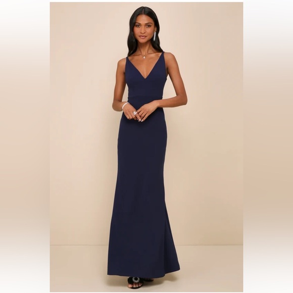 Lulus Dresses & Skirts - 🔥Lulus Melora Navy Blue Sleeveless Maxi Dress Size Medium